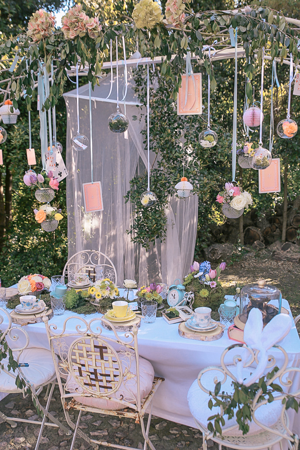 Alice In Wonderland Wedding Ideas  Garden bridal showers, Alice in  wonderland wedding, Wedding reception table decorations
